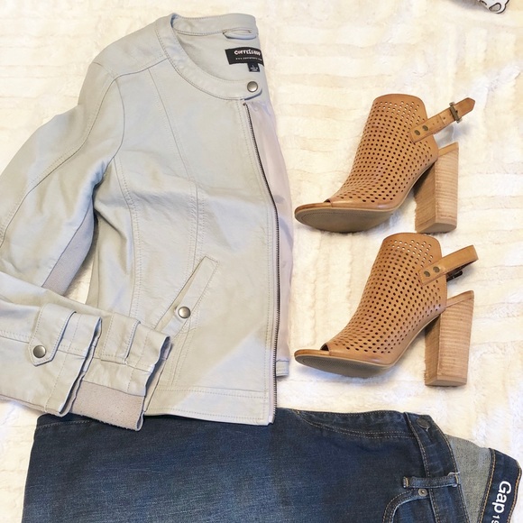 CoffeeShop Jackets & Blazers - Coffeshop | grey leather jacket • L